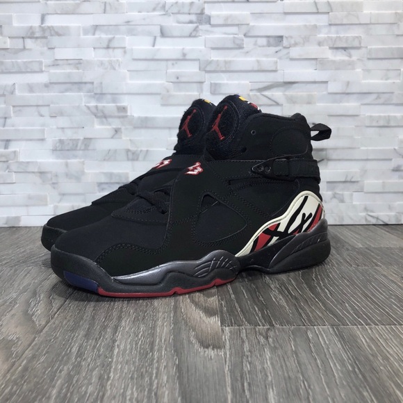 Jordan Shoes - Air Jordan Retro 8 Playoff 2013 Black Nubuck Suede